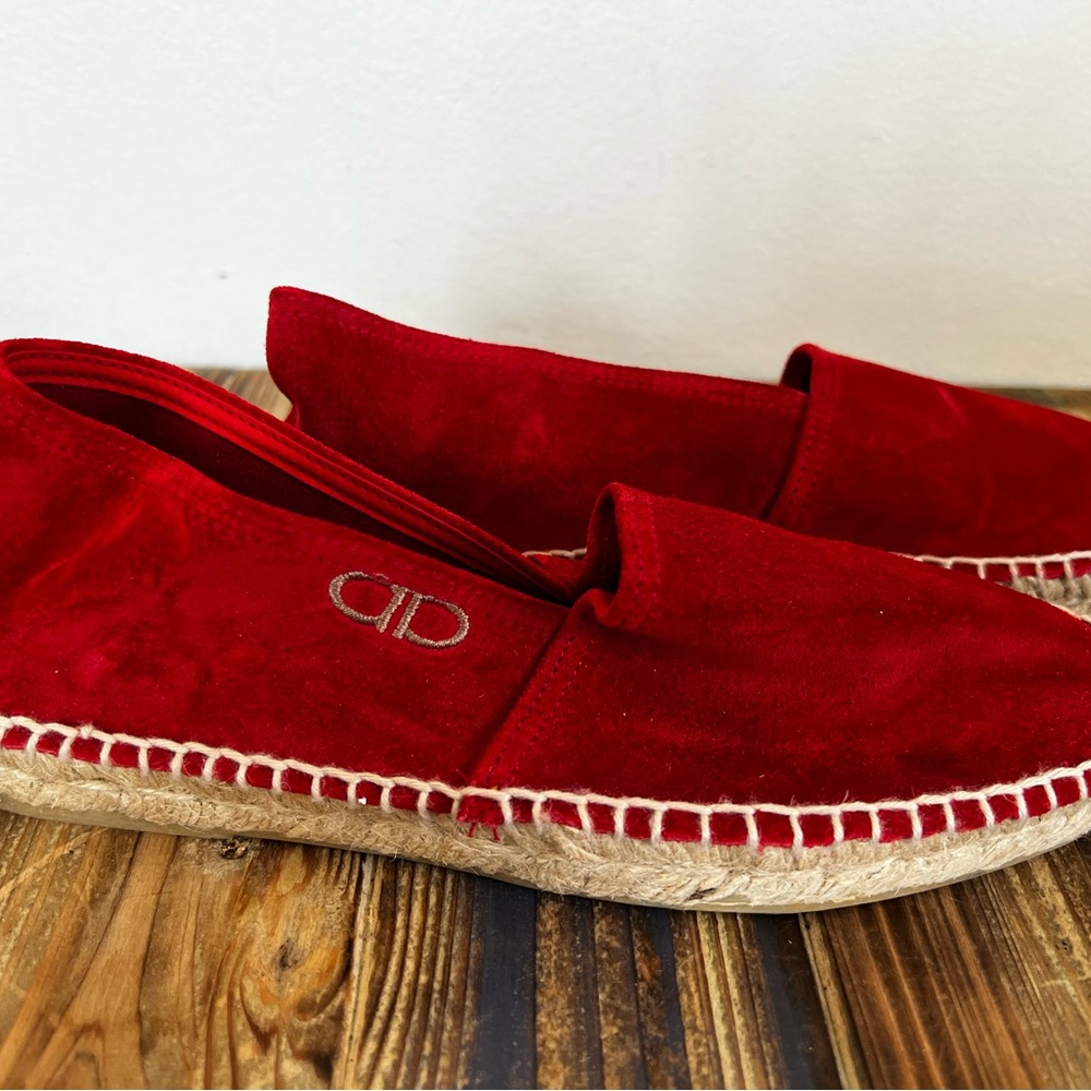 Andre Assous Red Suede Woven Flats Size 8